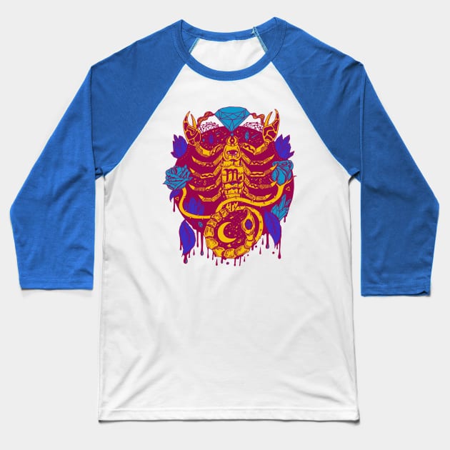 Triad Mystic Scorpio Zodiac Baseball T-Shirt by kenallouis